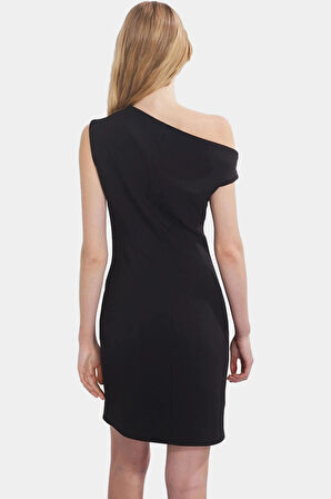 Asimetrik Yaka Mini Bodycon Dokuma Elbise Yazlık Şık Özenle Seçilmiş Dayanıklı Malzeme