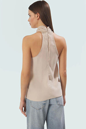 Modal Halter Yaka Bluz Rahat Kesim Yazlık Ve Şık Konforlu