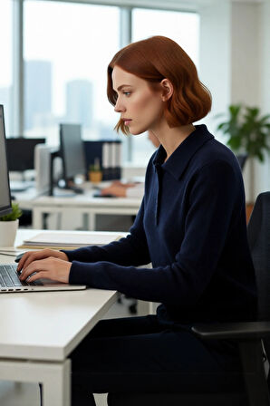 Kadın Regular Kalıp Polo Yaka Triko Kazak Kış Sezonu İçin Özel Tasarım Rahat Şık ve Konforlu