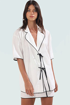 Yazlık Pamuklu Kısa Kimono Etek Takım Rahat Plaj Stili Uzun Ömürlü Kullanım