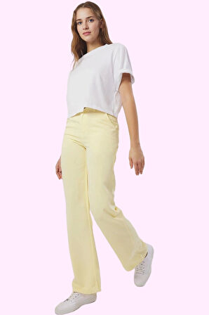 Kadın Geniş Paça Uzun Boy Düşük Bel Wide Leg Jean 100% Liyosel Günlük Stil Kaliteli Malzeme