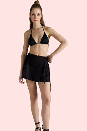 Kadın Dokuma Şort Etek Bağlama Detaylı Pamuk Yazlık Plaj Günlük Kullanım Dayanıklı Malzeme