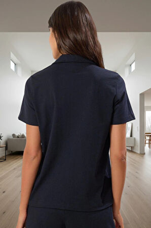 Kadın Örme Pijama Takımı Regular Kalıp Kısa Kol Boru Paça Kaliteli İşçilik Özel Tasarım