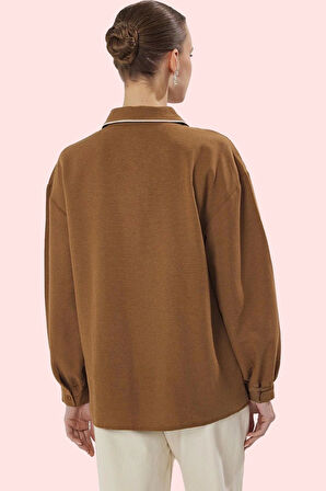 Kadın Oversize Keten Görünümlü Gömlek Uzun Kollu Günlük Stil Hafta Sonu Yaz Aylarının Vazgeçilmezi