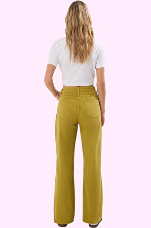 Kadın Yüksek Bel Geniş Paça Pantolon Pamuk Günlük Kombinler Hafta Sonu Yaz Aylarının Vazgeçilmezi