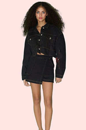 Kadın Denim Şort Etek Dar Paça Normal Bel Yazlık Günlük Kombin Hafta Sonu Kaliteli Malzeme