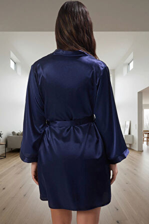 Kadın Saten Sabahlık Pijama Takımı 3lü Set Rahat Yazlık Yüksek Kalite Modern Stil