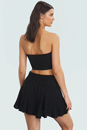 Leopar Desenli Viskoz Bluz Etek Takım Plaj Şıklığı Yazlık Premium Kalite Rahat Ve Şık Konforlu Kesim