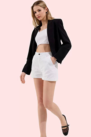 Kadın Yüksek Bel City Short Denim Şort Pamuklu Günlük Kombinler Yaz Aylarının Vazgeçilmezi