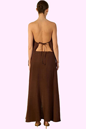 Kadın Maxi Boy Keten Etek Düğme Detaylı Pamuklu Günlük Stil Hafta Sonu Yaz Aylarının Vazgeçilmezi