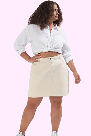 Kadın Yüksek Bel A Line Denim Etek Pamuklu Günlük Kombinler İçin Yaz Aylarının Vazgeçilmezi