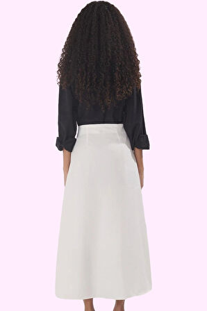 Kadın Maxi Boy A line Dokuma Etek Düz Desen Ramadan Tarzu İş Ve Günlük Modern Tasarım