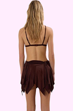 Kadın Yazlık A line Mini Örme Şortlu Etek Pamuk Plaj Günlük Kullanım Yaz Aylarının Vazgeçilmezi