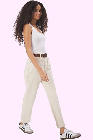 Kadın Yüksek Bel Straight Jean Pantolon Pamuk Denim Günlük Stil Yaz Aylarının Vazgeçilmezi