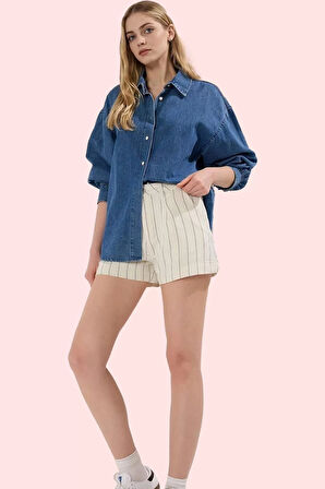 Kadın Yüksek Bel Geniş Paça Şort Pamuk Günlük Kombinler Hafta Sonu Yaz Aylarının Vazgeçilmezi