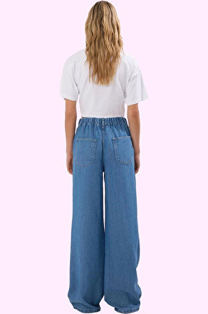 Kadın Geniş Paça Yüksek Bel Kot Pantolon Liyosel Denim Günlük Stil Yaz Aylarının Vazgeçilmezi