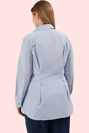 Kadın A line Kalıp Uzun Kollu Gömlek Dokuma Kumaş Günlük Kombinler Yaz Aylarının Vazgeçilmezi