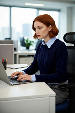 Kadınlara Özel Regular Kesim Saç Örgü Desenli Düşük Kollu Crop Triko Kazak Akrilik Konforu Sunuyor