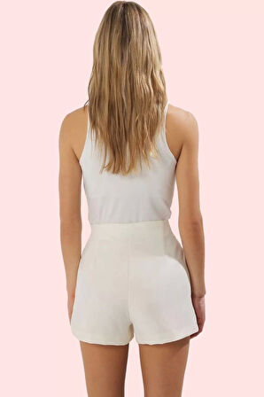 Kadın Düğmeli Bermuda Şort Yaz Aylarının Vazgeçilmezi Günlük Hafta Sonu Stilin Buluştuğu Yer