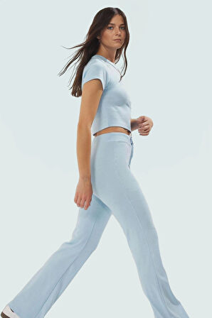 Kadın Bisiklet Yaka Kısa Kollu Pamuklu Polyester Esnek Takım Günlük Kullanım İçin Dayanıklı Malzeme