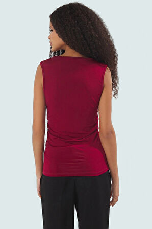 Fitted Kolsuz Örme Bluz Asimetrik Yaka Günlük Stil Profesyonel Görünüm Modern Şık