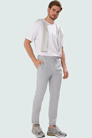 Erkek Regular Fit Rahat Beli Lastikli Duble Paça Pantolon Dokuma Kumaş Günlük Kullanım Hafta Sonu