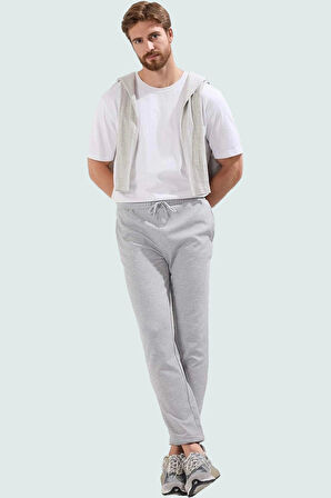 Erkek Regular Fit Rahat Beli Lastikli Duble Paça Pantolon Dokuma Kumaş Günlük Kullanım Hafta Sonu