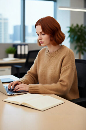 Kadın Oversize Kalın Triko Kazak Düşük Kol Bisiklet Yaka Uzun Boy Rahat Günlük Kombinler İçin