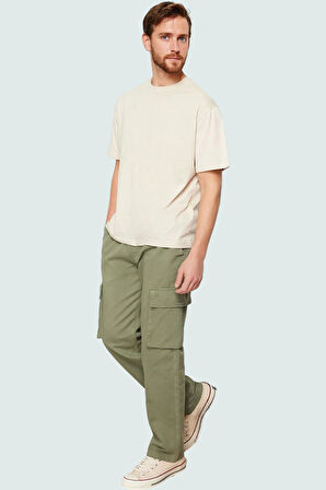 Kadın Unisex Regular Fit Kargo Pantolon Pamuk Gabardin Kumaş Günlük Kullanım Modern Tasarım