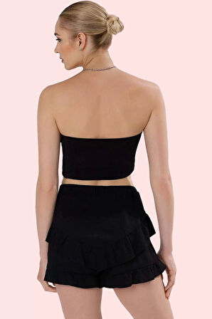 Kadın Crinkle Dokuma Mini Şort Etek Yüksek Bel Yaz Aylarının Vazgeçilmezi Günlük Kombinler