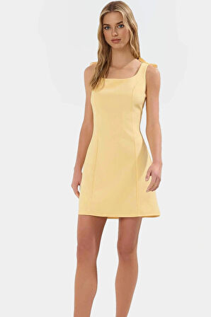 Yazlık A Kesim Fiyonklu Mini Dokuma Elbise Zarifane Tasarım Mükemmel Uyum