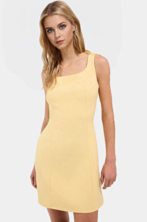 Yazlık A Kesim Fiyonklu Mini Dokuma Elbise Zarifane Tasarım Mükemmel Uyum