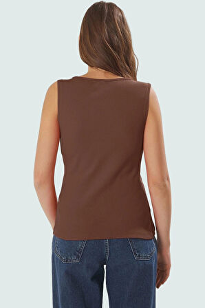 Kadın Bisiklet Yaka Fitted Örme Bluz Günlük Stil Rahat Ve Şık Özel Tasarım