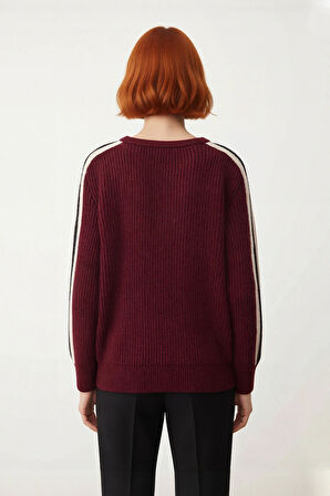 Kadın Oversize Bisiklet Yaka Reglan Kollu Kalın Triko Kazak Kışlık Günlük Şık Selanik Dokuma