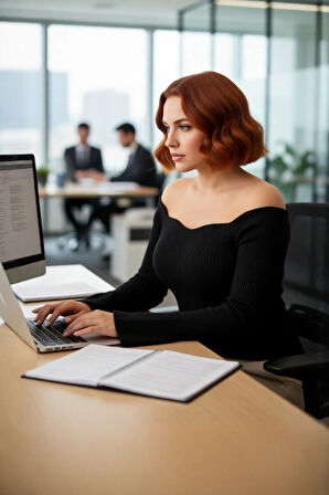 Kadın Şık Fitted Carmen Yaka Fitilli Triko Kazak Düz Desen Uzun Reglan Kol Bodycone Siluet