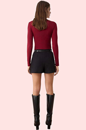 Kadın Mini Şort Etek Yüksek Bel Dar Paça Günlük Şıklık Hafta Sonu Yaz Aylarının Vazgeçilmezi