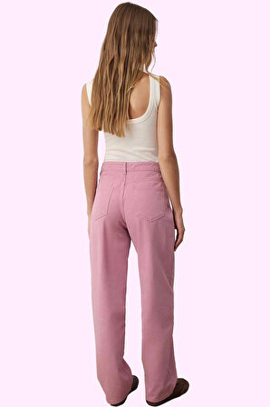 Kadın Geniş Paça Düşük Bel Pamuklu Jean Günlük Kombinler İçin Hafta Sonu Dayanıklı Malzeme