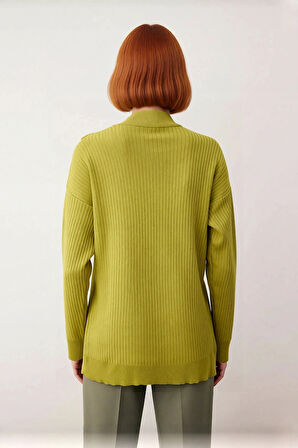 Kadın Regular Kalıp Ribana Dokulu Triko Kazak Tesettür Giyim İçin Şık Ve Rahat Uzun Kollu Tasarım