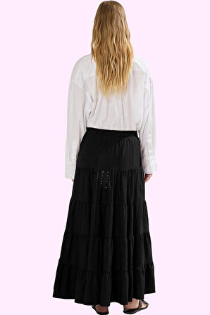 Kadın Maxi Boy A line Dokuma Etek Günlük Casual Tarz Hafta Sonu Yaz Aylarının Vazgeçilmezi