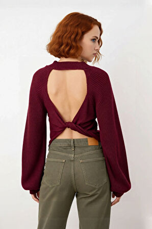 Kadın Fitted Kalıp Dik Yaka Triko Kazak Fitilli Dokuma Uzun Kollu Günlük Şık Kışlık Giyim Seçeneği