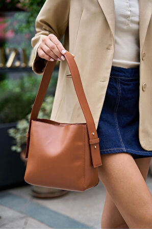Kadın Şık Yumuşak Shopper Ayarlanabilir Askılı Deri Omuz Çantası Geniş Hacimli Günlük