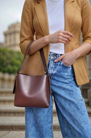 Kadın Şık Yumuşak Shopper Ayarlanabilir Askılı Deri Omuz Çantası Geniş Hacimli Günlük