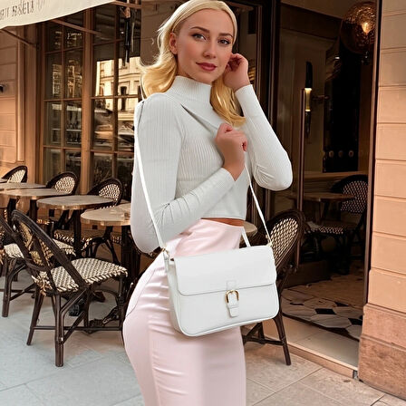 Tokalı Detaylı Mıknatıs Kapamalı El ve Omuz Çantası Uzun Askılı Geniş Hacimli Model
