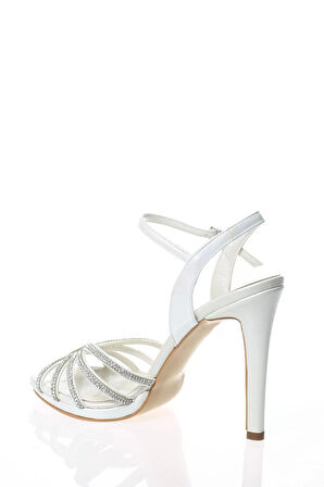 Kadın Moda Şık Gold Ayna Beş Taş Topuklu Zarif Tasarım Düğün Nişan Gece Abiye Ayakkabı