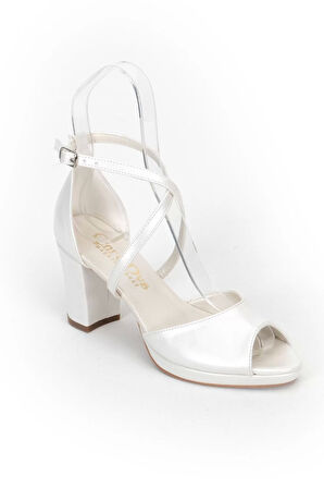 Kadın Moda Şık Sedef Cilt Topuklu Ayakkabı Zarif Tasarım Düğün Nişan Gece Abiye Ayakkabı