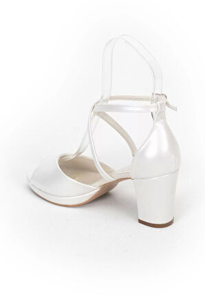 Kadın Moda Şık Sedef Cilt Topuklu Ayakkabı Zarif Tasarım Düğün Nişan Gece Abiye Ayakkabı