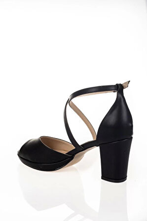 Kadın Moda Şık Siyah Topuklu Ayakkabı Topuklu Zarif Tasarım Düğün Nişan Gece Abiye Ayakkabı