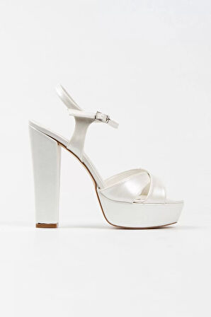 Kadın Moda Şık Sedef Platformlu Topuklu Gelin Ayakkabısı Topuklu Düğün Nişan Gece Abiye Ayakkabı