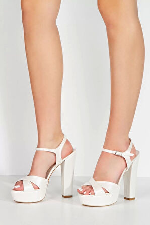 Kadın Moda Şık Sedef Cilt Klasik Ayakkabı Kalın Düğün Nişan Gece Abiye Ayakkabı