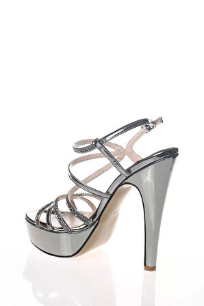 Kadın Moda Şık Gold Ayna Taş Topuklu Zarif Tasarım Düğün Nişan Gece Abiye Ayakkabı